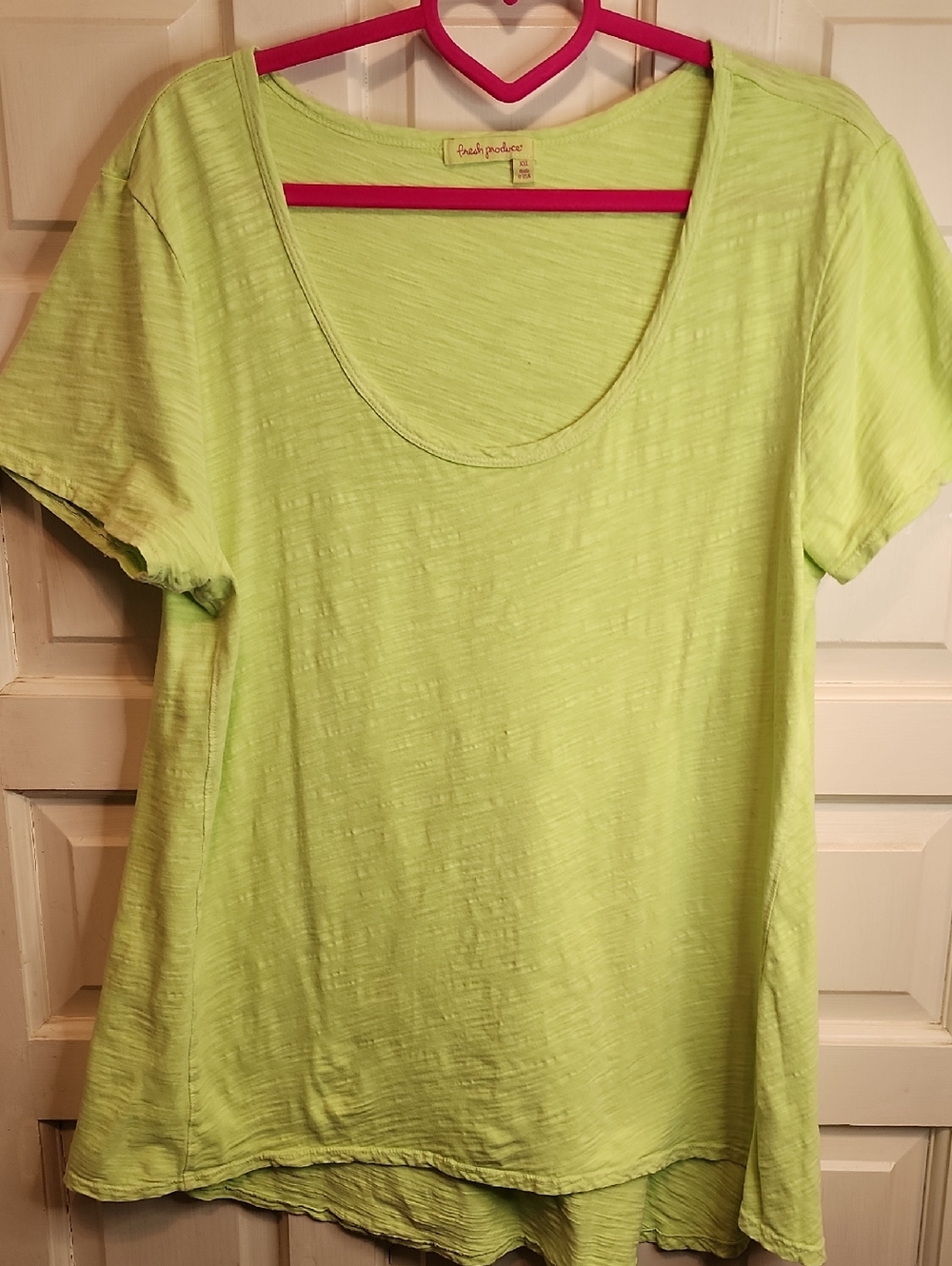 FRESH PRODUCE Lime Green Scoop Neck Short Sleeve Tee